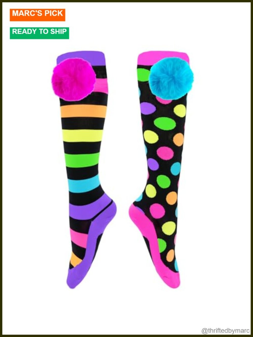 Nylon Knee-High Tube Socks One Size Fun Dress-Up Gift